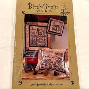 Bird Brain Designs | Accents | Bird Brain Designs Every Birdie Blackwork  Cross Stitchembroidery Runner | Poshmark
